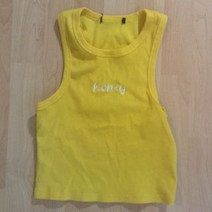 "Honey" Yellow Sleeveless Tee